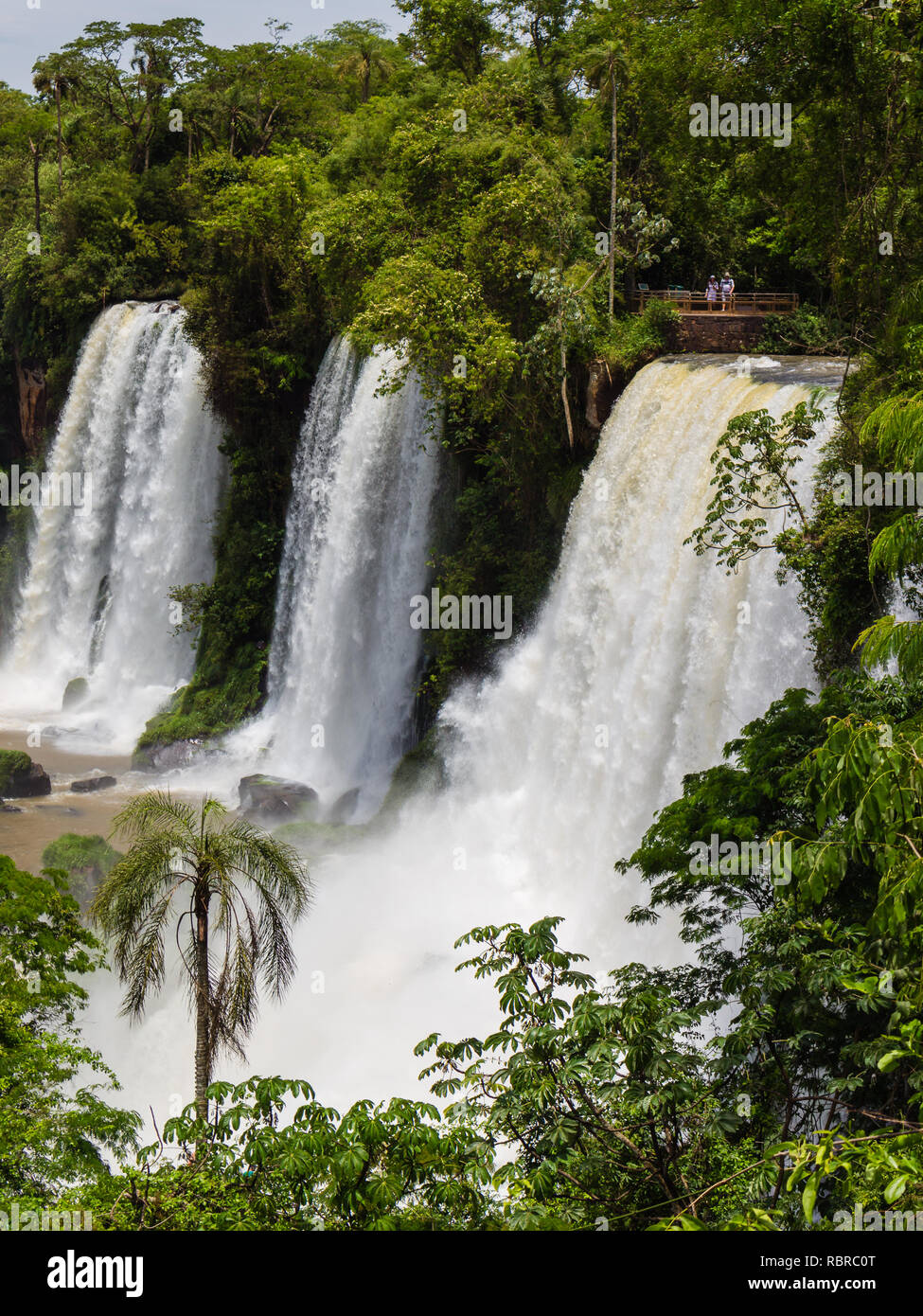 Die Iguazu Wasserfälle in Brasilien und Argentinien. Fluss Iguazu Stockfoto