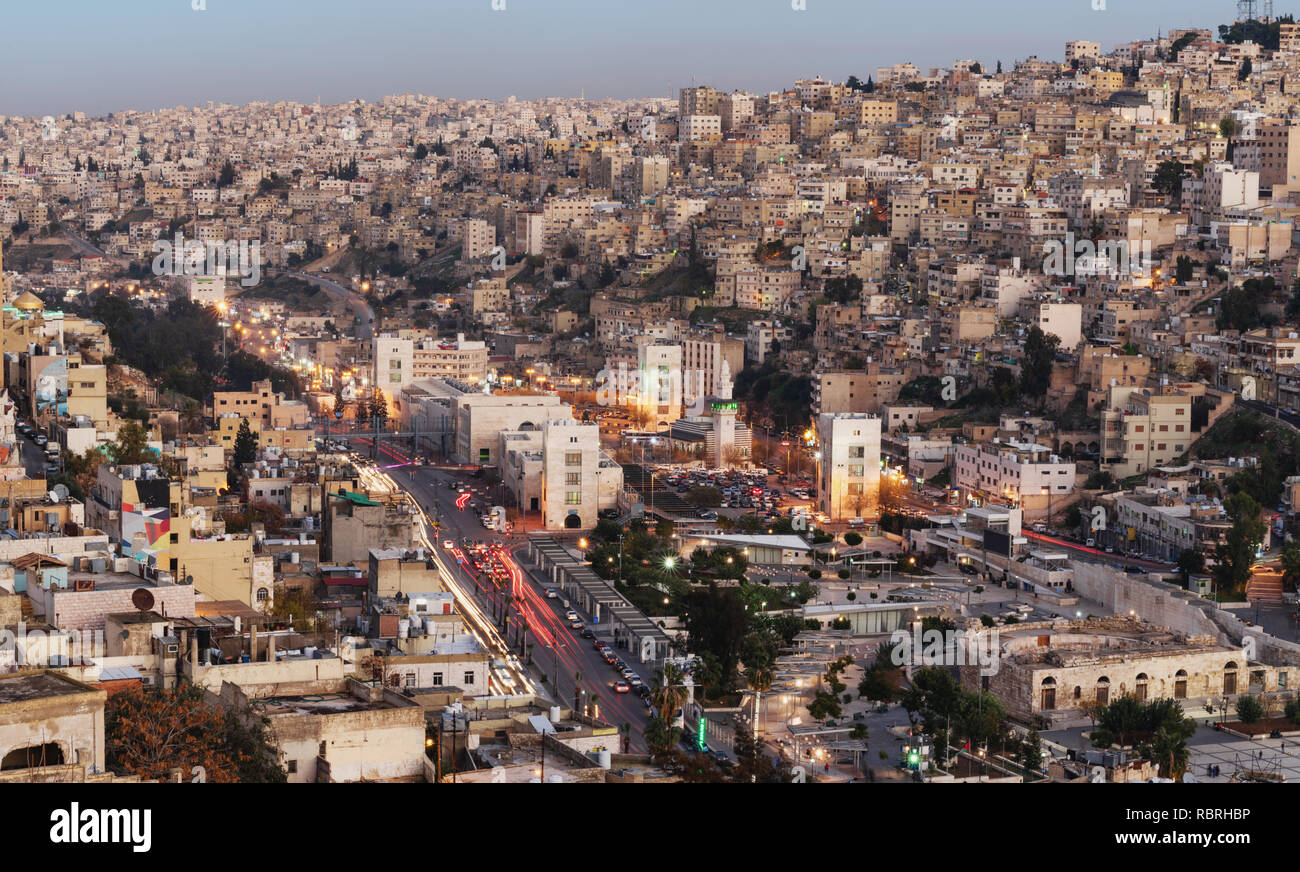 Stadtbild, Hauptstadt Amman in Jordanien, Naher Osten Stockfoto