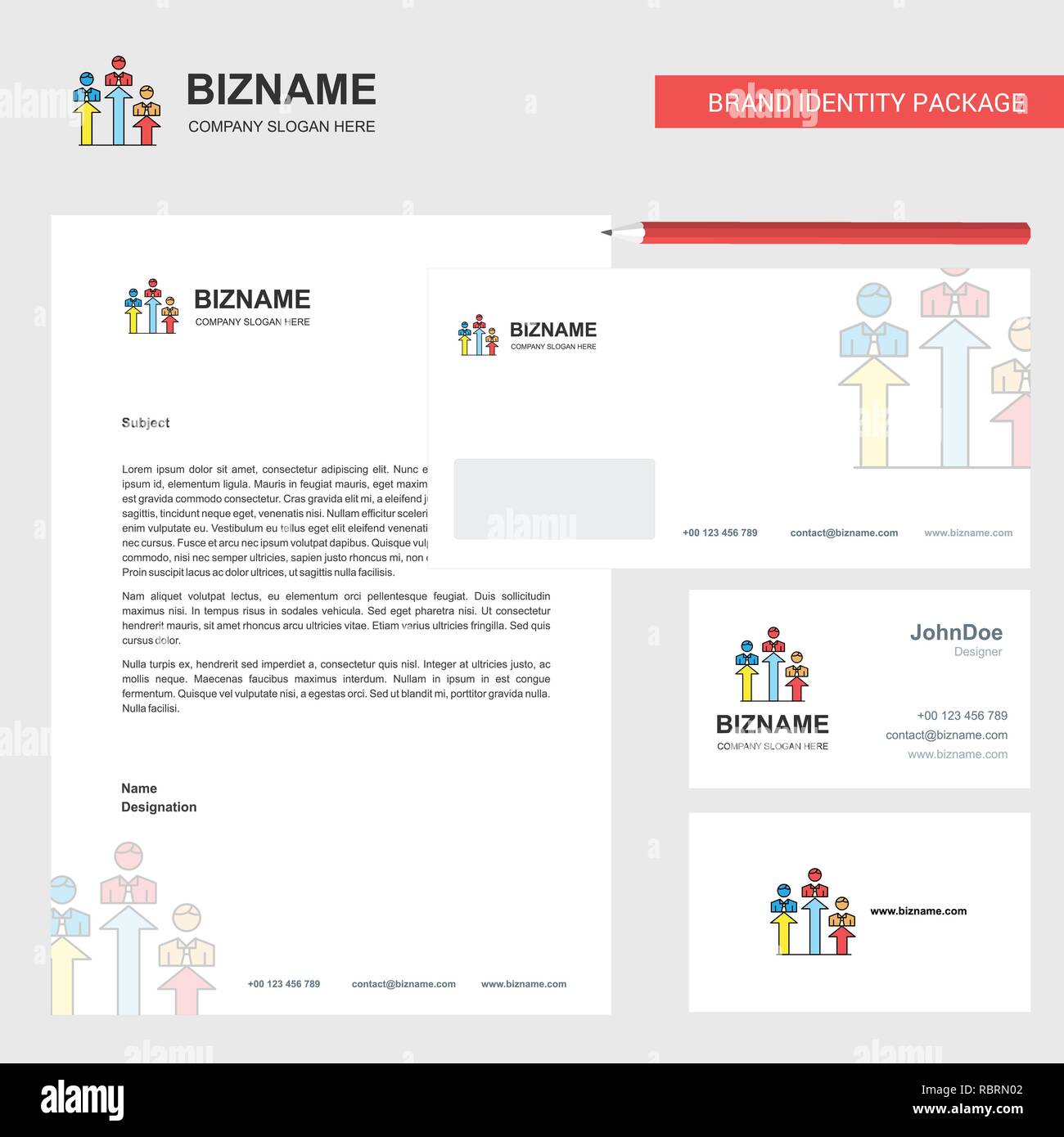 Positionen Business Briefkopf, Umschlag und Visitenkarte Design vector Template Stock Vektor