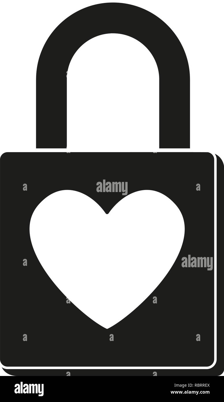 Schwarze und weiße Vorhängeschloss Silhouette Stock Vektor