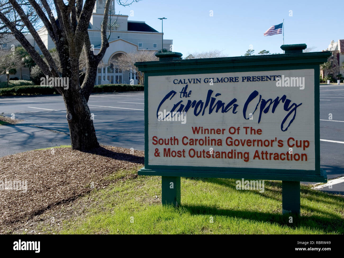 Die Carolina Opry Zeichen in Myrtle Beach, South Carolina, USA. Stockfoto