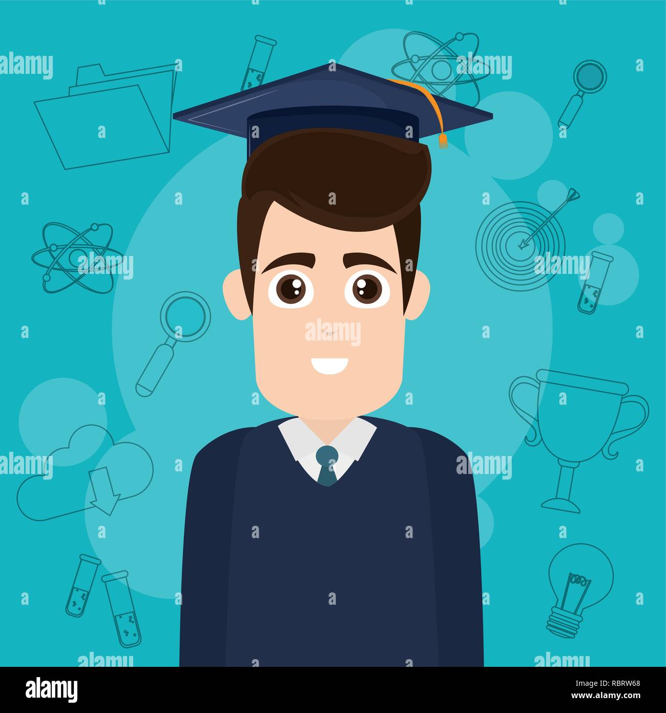 Student Cartoon Stock Vektorgrafik Alamy