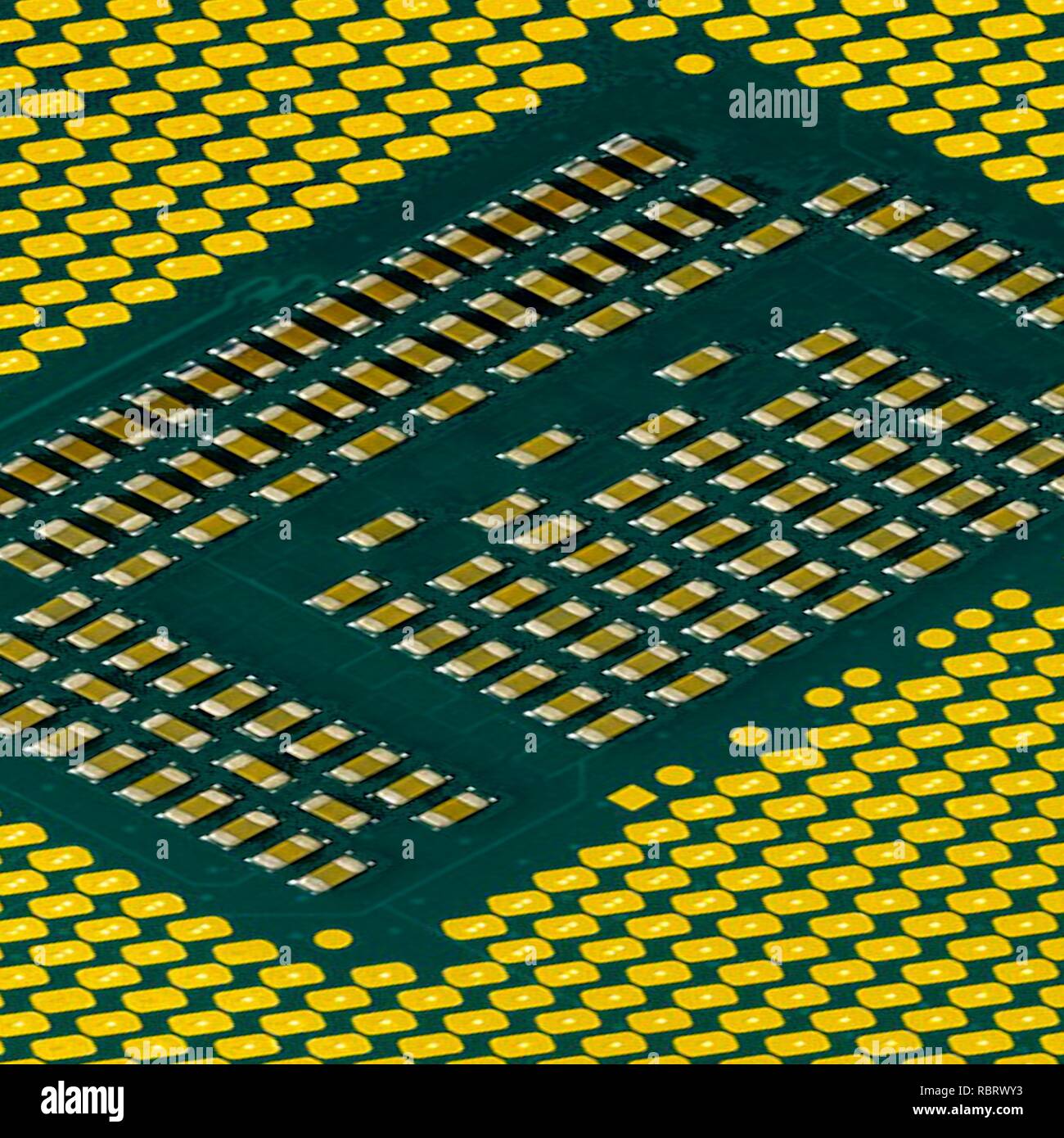 3D-Render computer Mikroprozessor Stockfoto