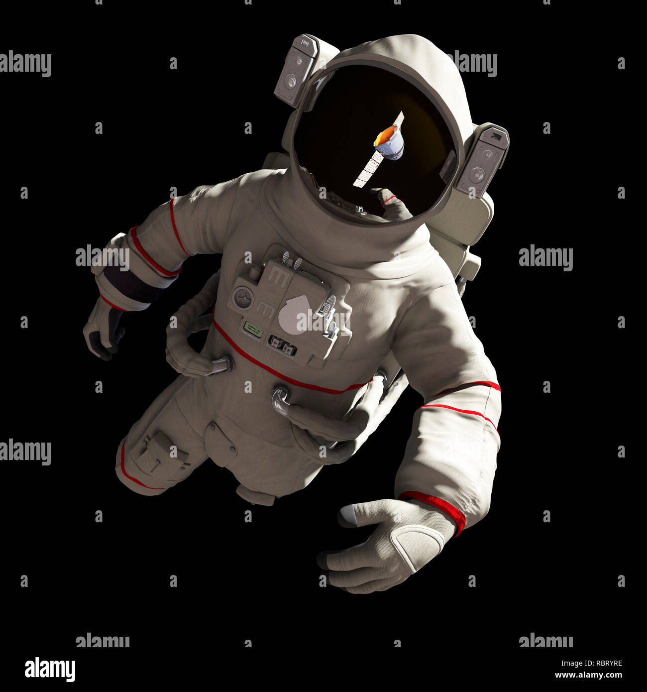 Abbildung: Ein Astronaut im Weltraum. Stockfoto