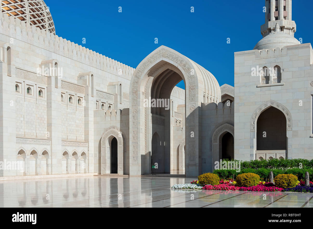 Blick auf die Sultan Qaboos Grand Mosque - Muscat - Oman Stockfoto