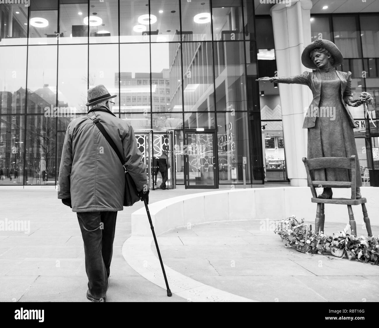 Statue von Emmeline Pankhurst, St. Peter's Square, Manchester Stockfoto