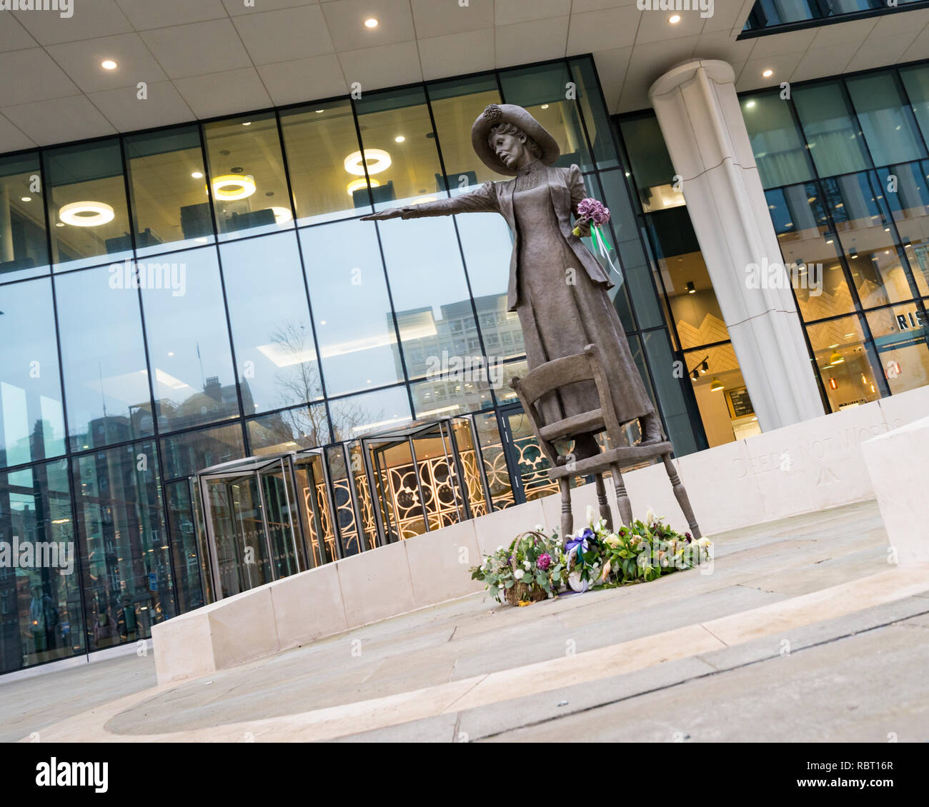 Statue von Emmeline Pankhurst, St. Peter's Square, Manchester Stockfoto