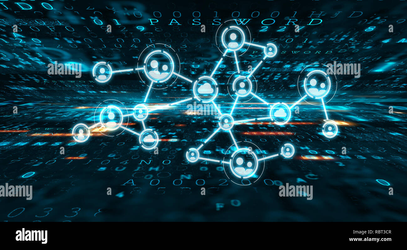 Soziale Kommunikation und Vernetzung. Mixed Media Stockfoto