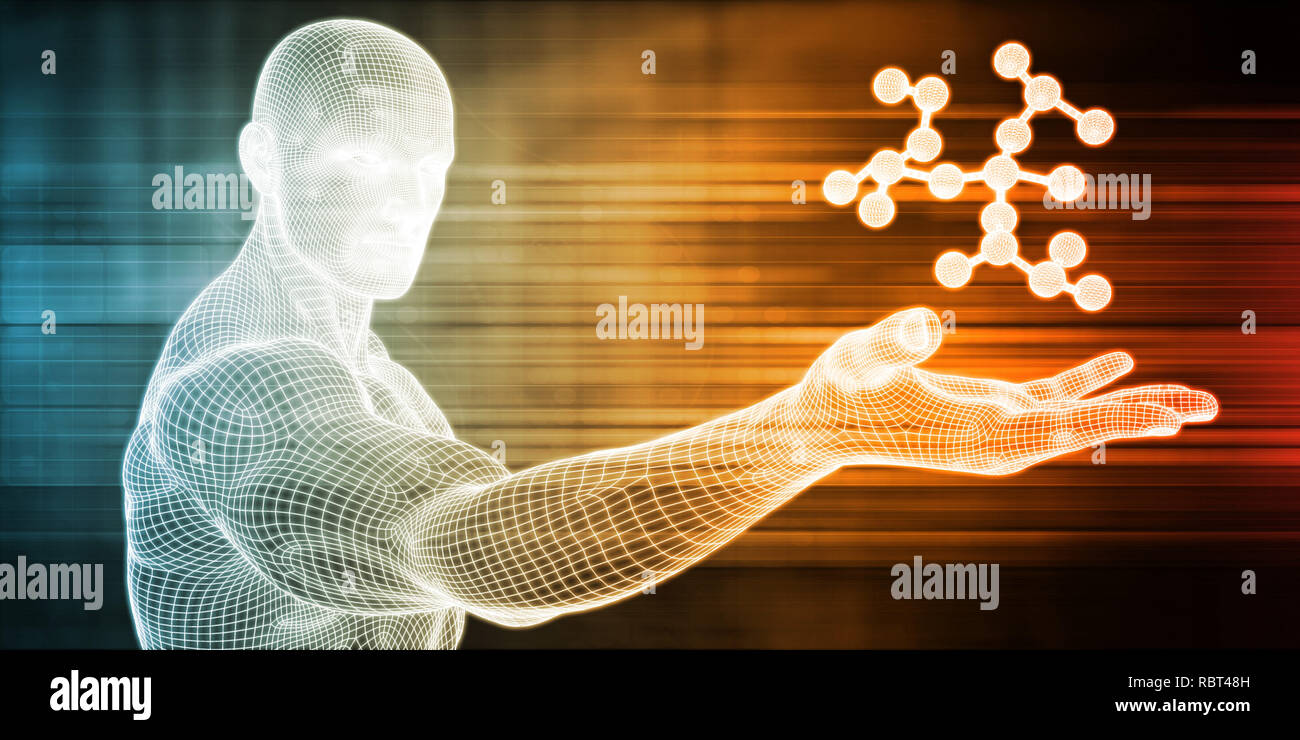 Wissenschaft Schöpfung mit neuen wissenschaftlichen Entdeckung Konzept Stockfoto