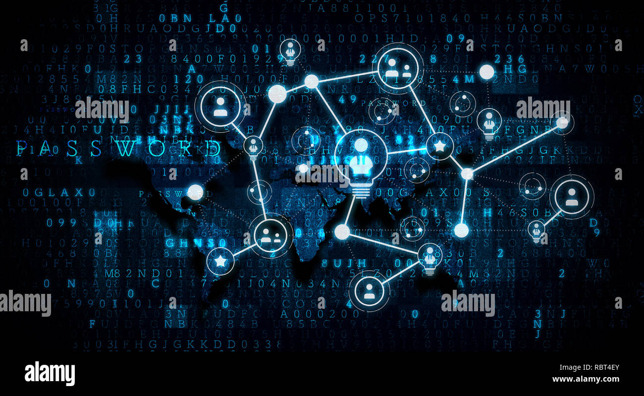 Soziale Kommunikation und Vernetzung. Mixed Media Stockfoto