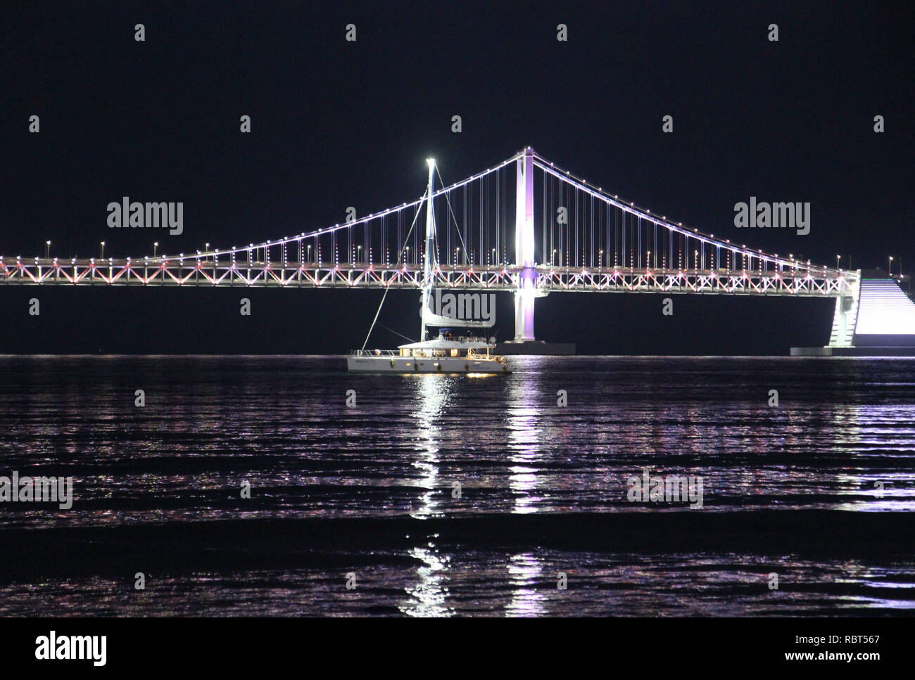 Nacht der gwangalli, Busan, Südkorea, Asien Stockfoto