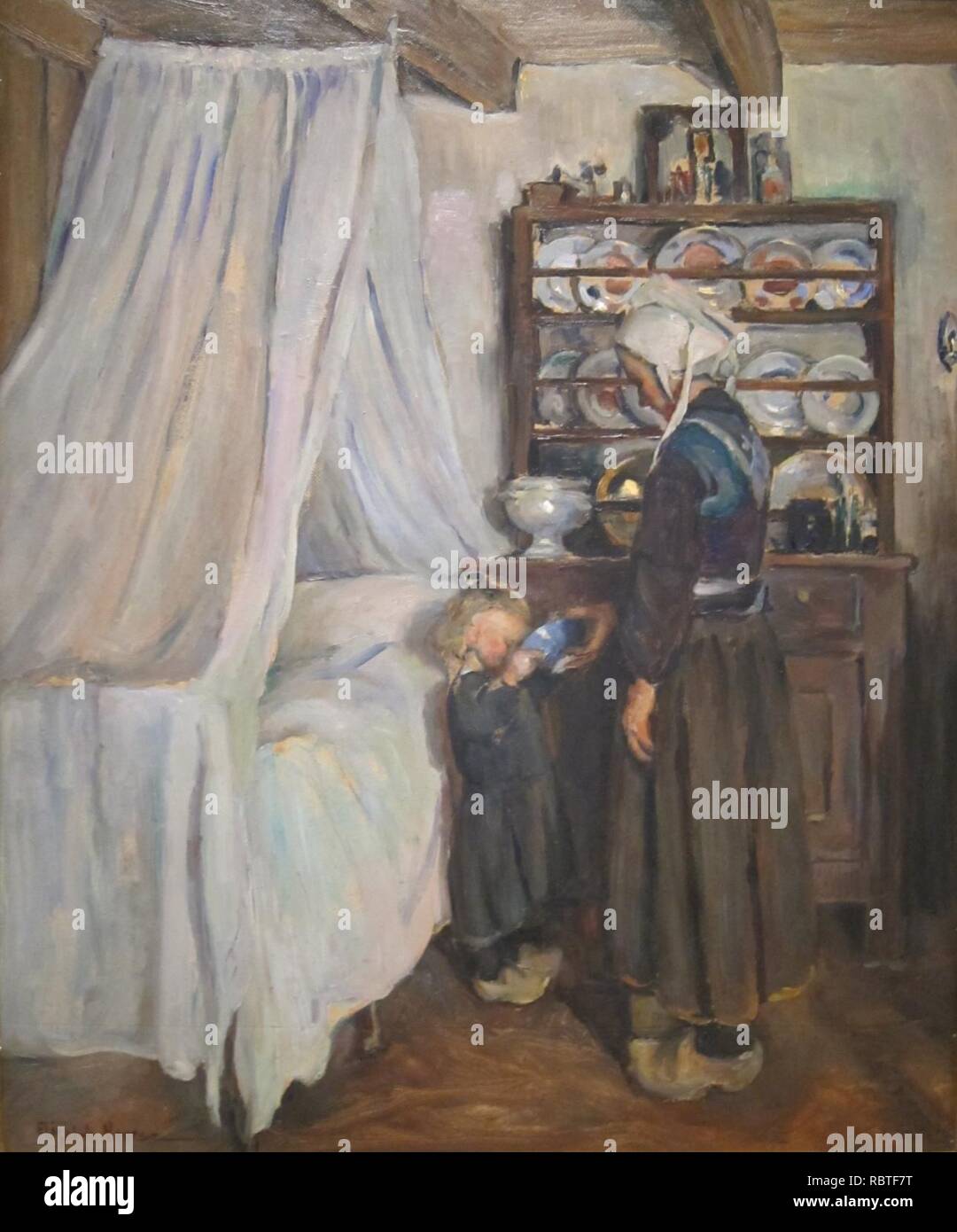 'Bretonische Innenraum' von Elizabeth Nourse, auf Darlehen an die Cincinnati Art Museum. Stockfoto