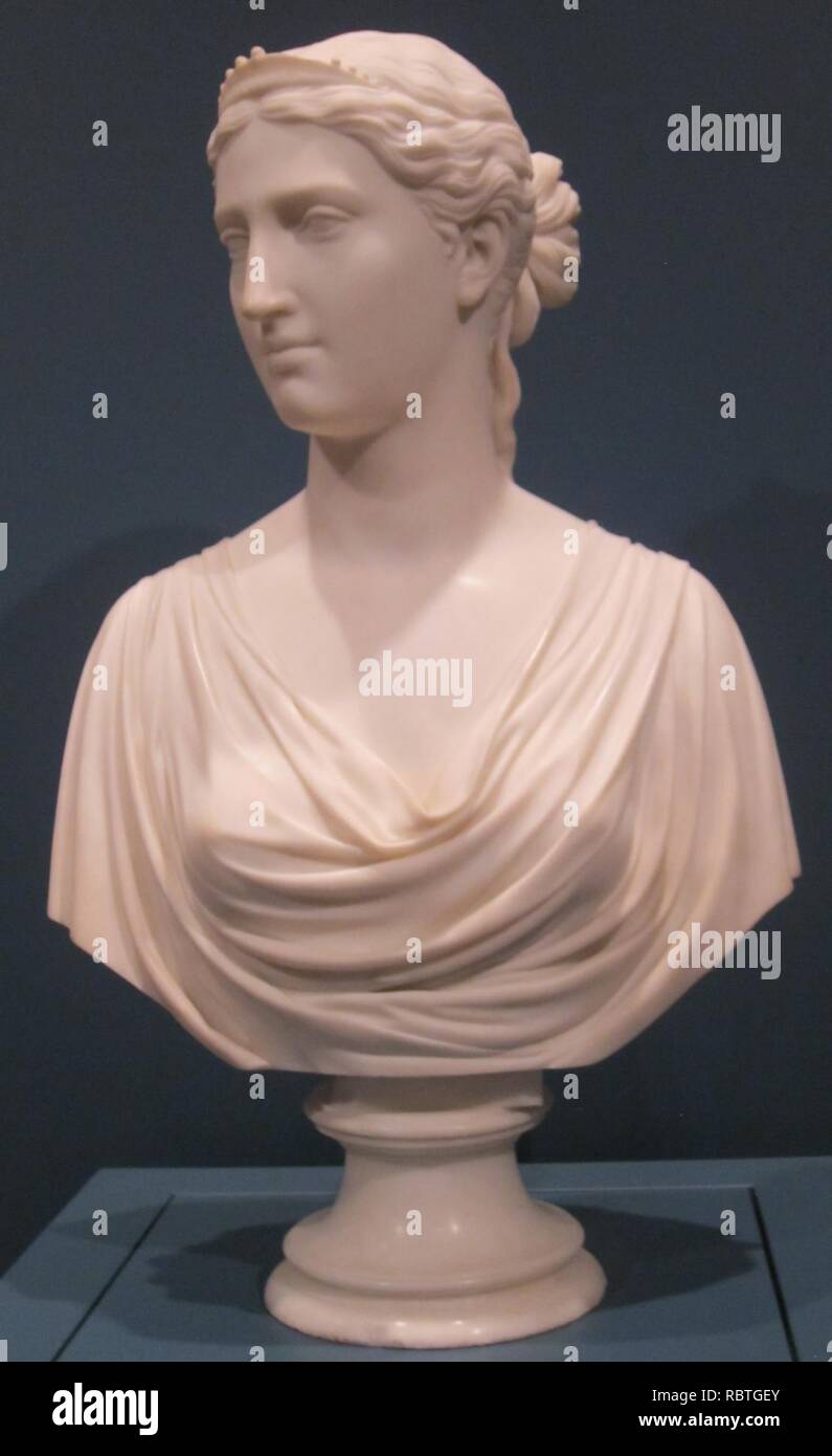 "Ginevra", marmorbüste von Hiram Befugnisse, Cincinnati Art Museum. Stockfoto