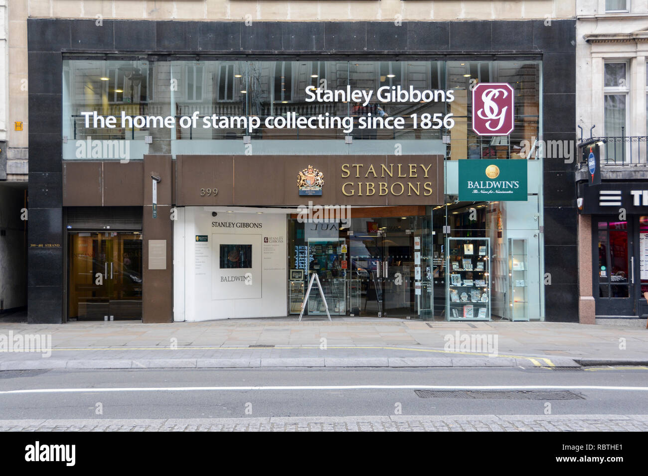 Stanley Gibbons, The Strand, London, WC2, Großbritannien Stockfoto