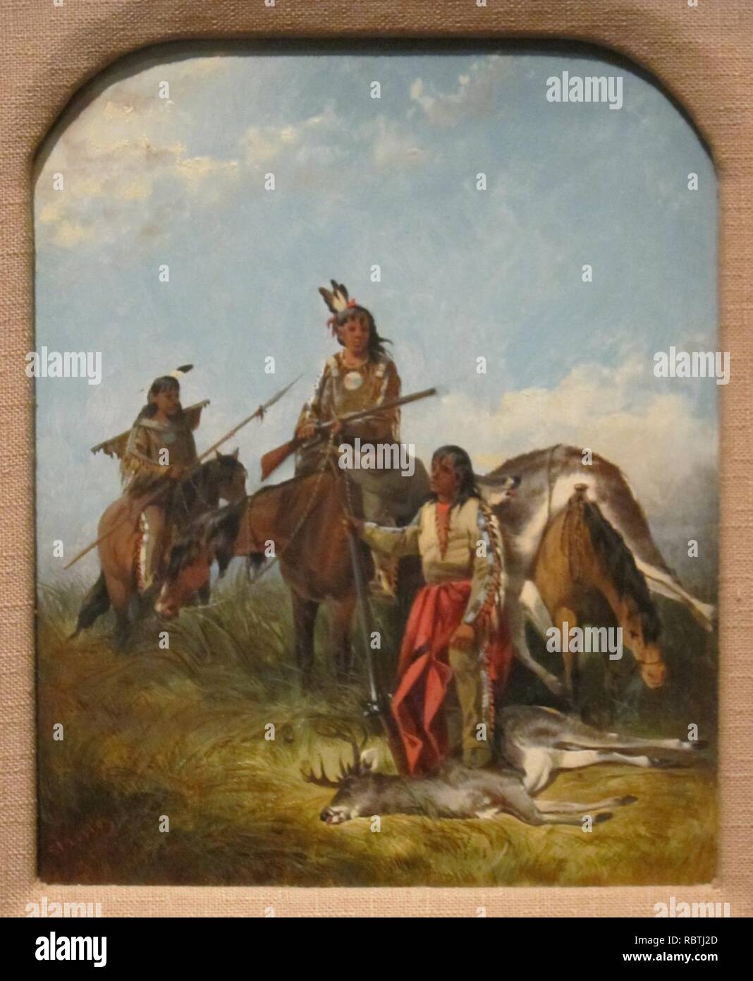 "Indianer Jagen" von John Mix Stanley, Cincinnati Art Museum. Stockfoto