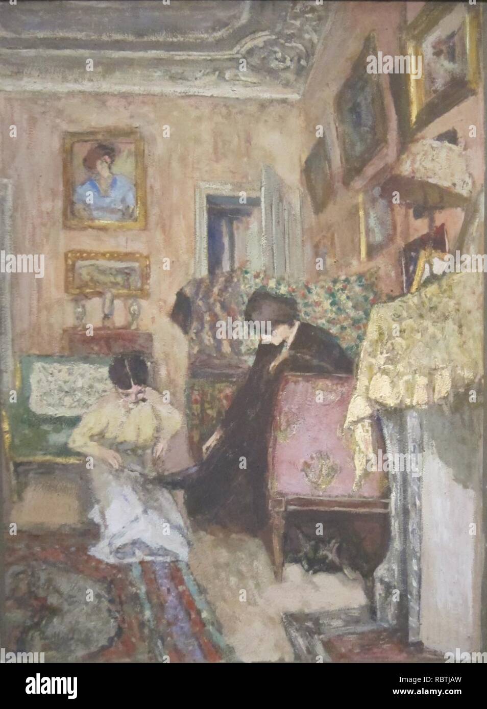"Die Stiefeletten Schnürung' von Édouard Vuillard, Cincinnati Art Museum. Stockfoto