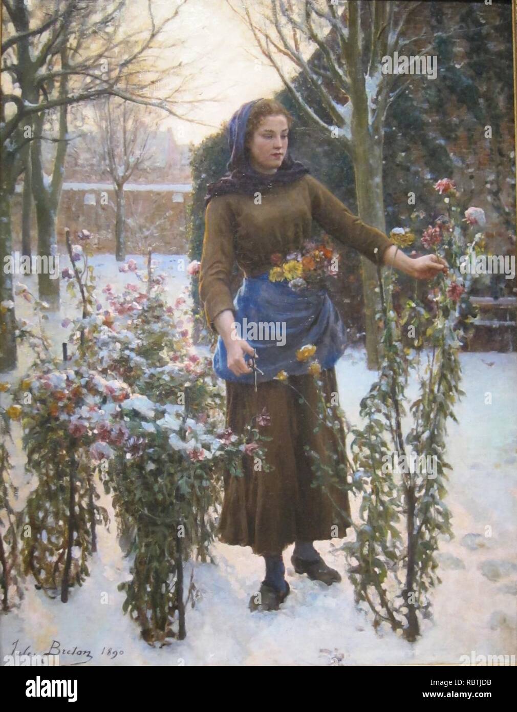 'Letzte Blumen' von Jules Breton, Cincinnati Art Museum. Stockfoto