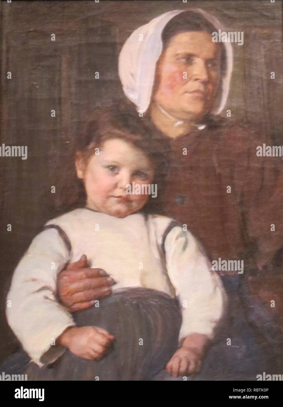"Normandie Bäuerin und ihr Kind' von Elizabeth Nourse, Cincinnati Art Museum. Stockfoto