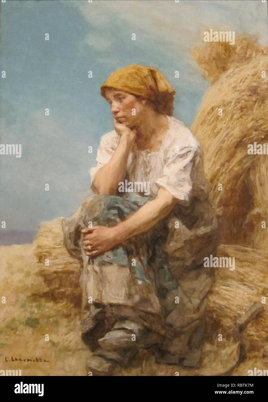 "Bäuerin 'Ruhezustand' von Léon Lhermitte, Cincinnati Art Museum. Stockfoto