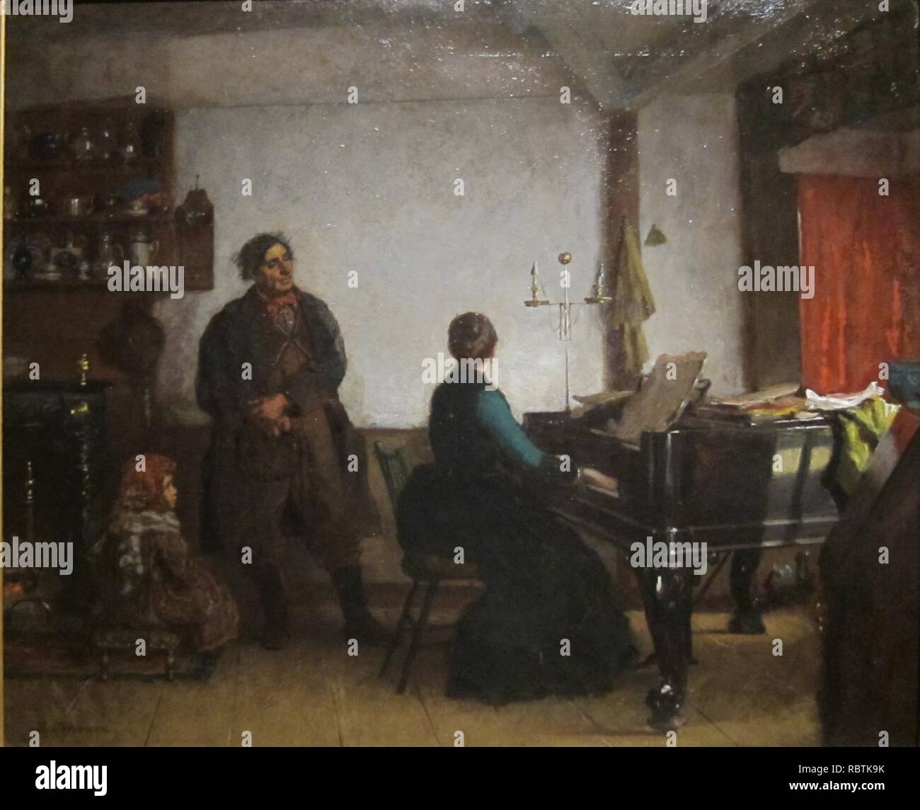 "Spiel mir ein Lied' von Eastman Johnson, Cincinnati Art Museum. Stockfoto
