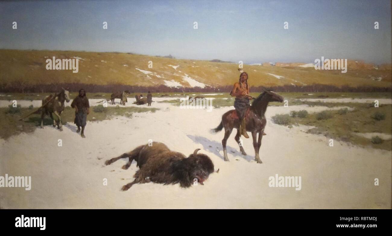 "Der Letzte der Herde" von Henry Farny, Cincinnati Art Museum. Stockfoto