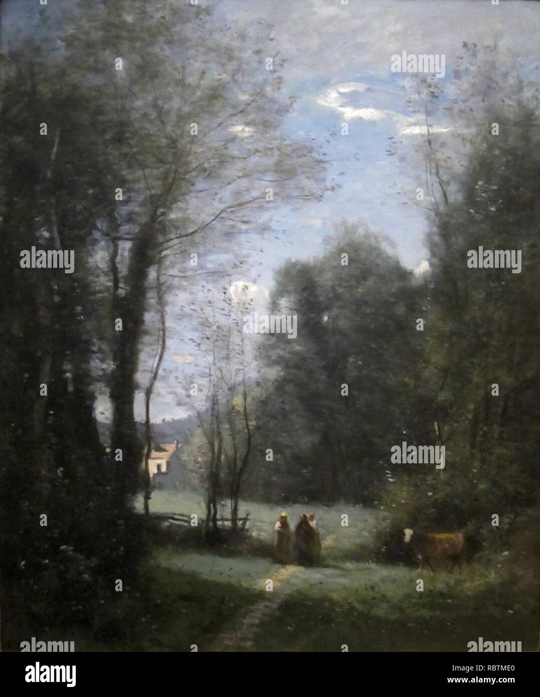 "Die Maison Blanche de Sevres" von Corot, Cincinnati Art Museum. Stockfoto