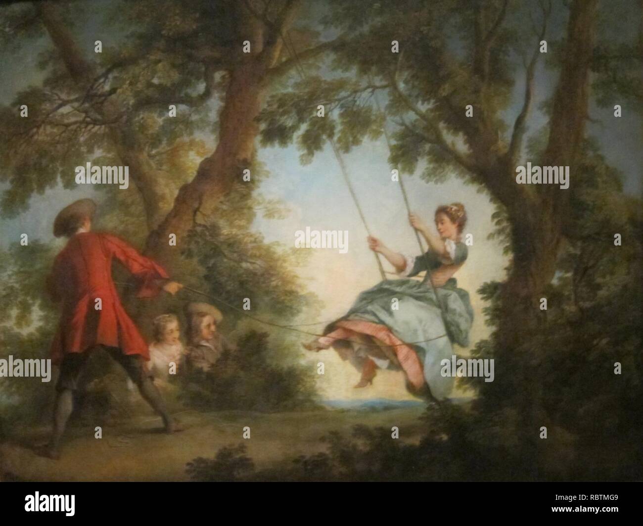 "Die Schaukel" von Nicolas Lancret, Cincinnati Art Museum. Stockfoto