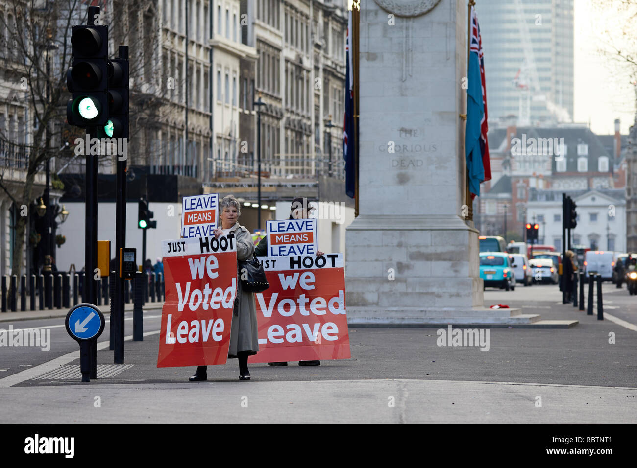 London, Großbritannien. 11 Jan, 2019. Unterstützer der Kampagne in Westminster Tagen verlassen, bevor eine entscheidende Abstimmung im Parlament. Credit: Kevin J. Frost-/Alamy leben Nachrichten Stockfoto