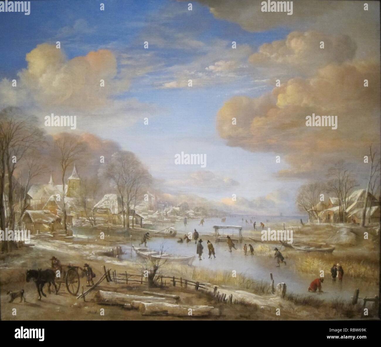 "Winterlandschaft" von Aert van der Neer, Cincinnati Art Museum. Stockfoto