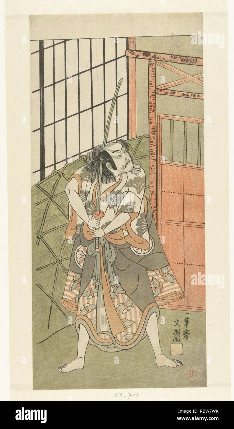 20150129090227! Akteure Matsumoto Koshiro III in de rol van Soga keine Goro-Rijksmuseum RP-P -1956-703. Stockfoto