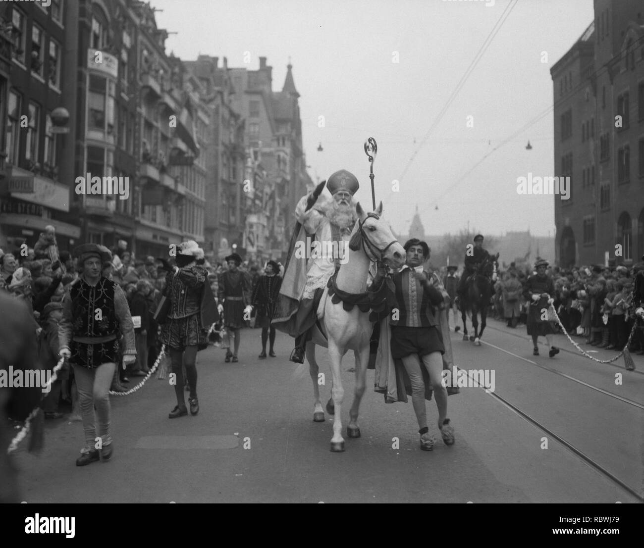 Aankomst te St Nicolaas Amsterdam, Bestanddeelnr 908-1543. Stockfoto