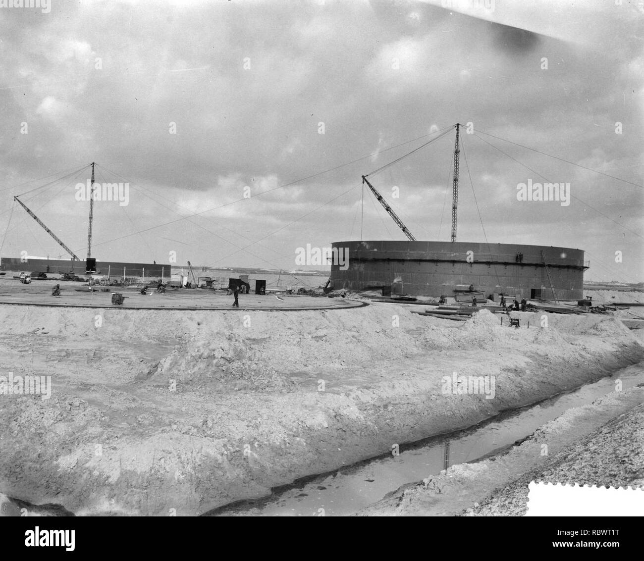 Aanleg van de Europoorthaven aan de monding van het Hollands Diep, Bestanddeelnr 910-6994. Stockfoto