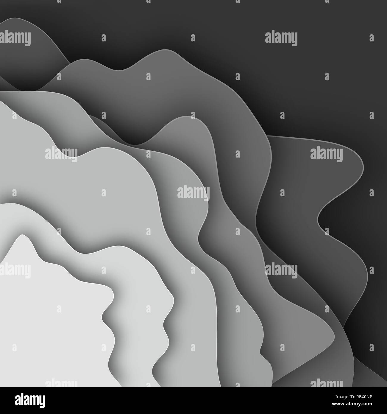 Grauer Hintergrund von 3D-Papier Schichten mit Schatten. Vector Illustration. Abstrakte Papier Textur. Stock Vektor