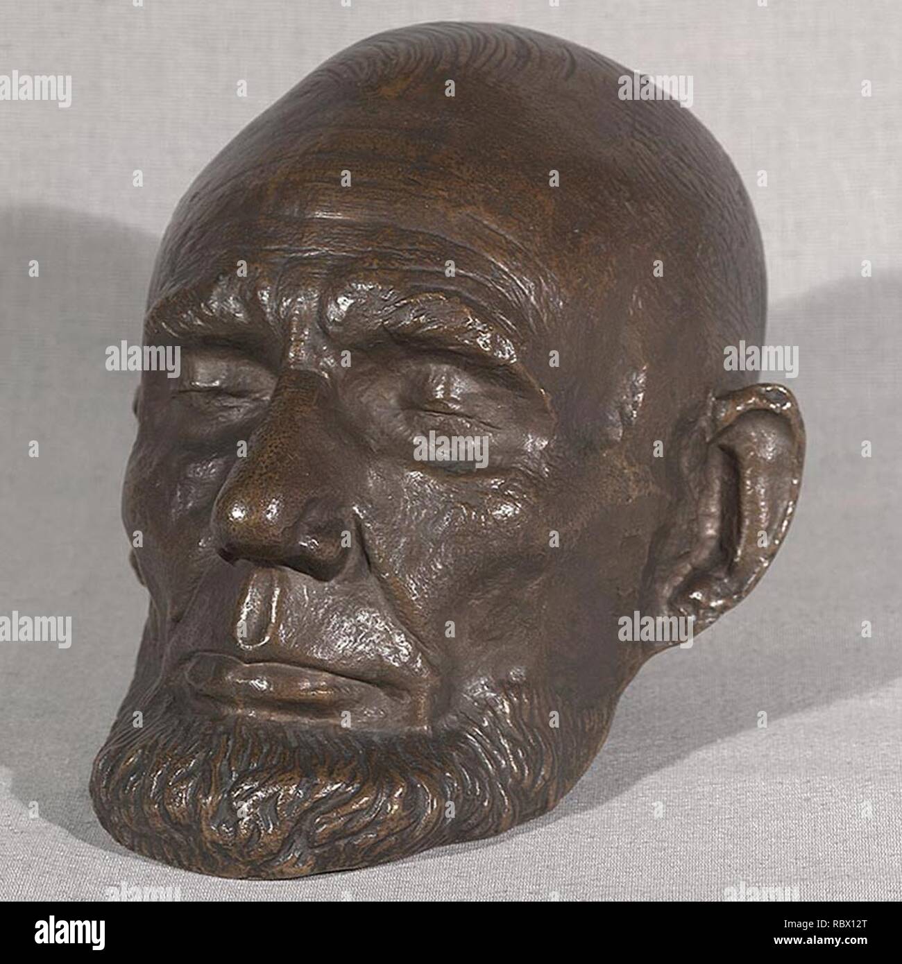 Abraham Lincoln leben Maske durch Clark Mills (1865). Stockfoto