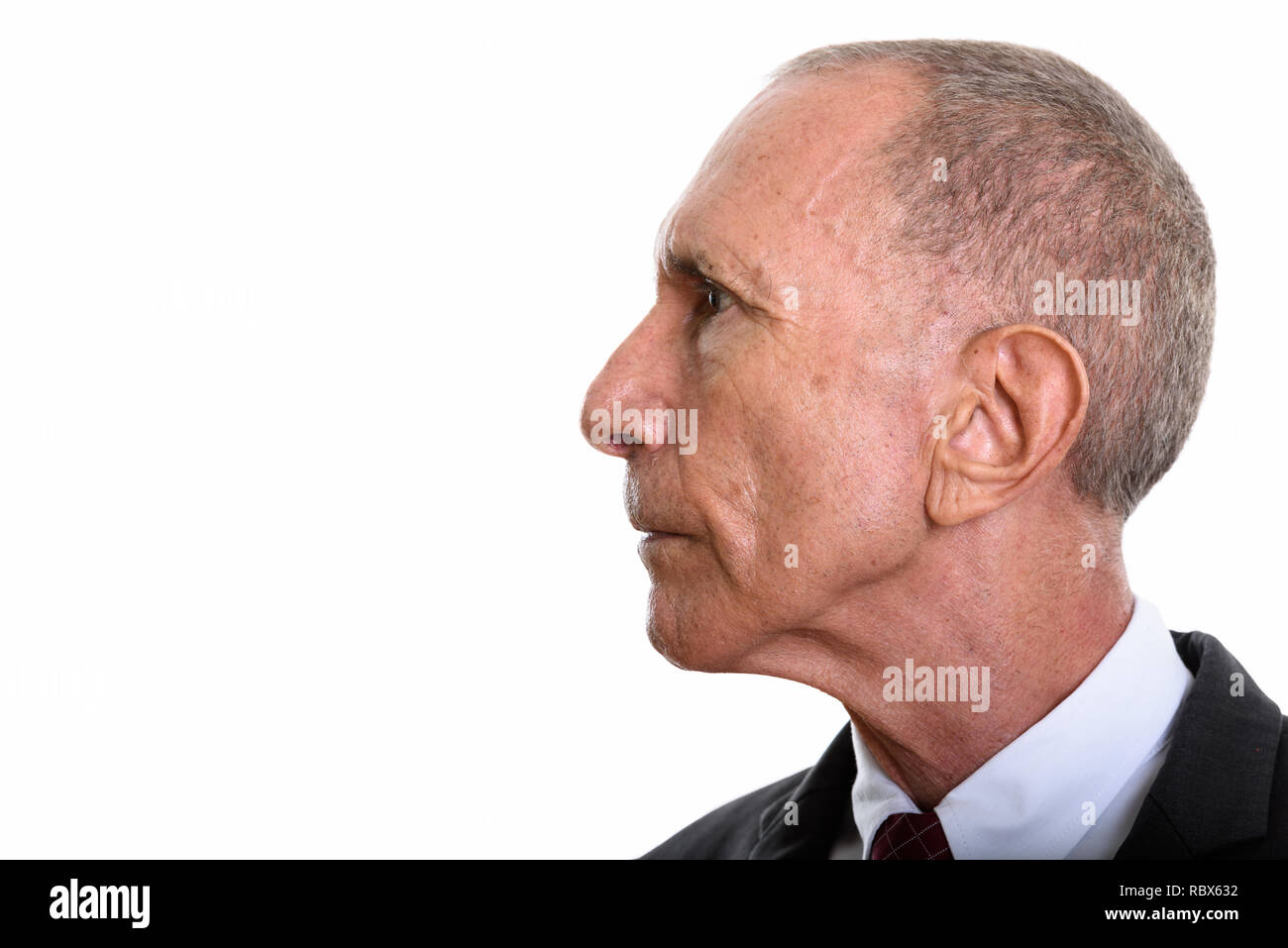 Close up Profil anzeigen der älteren Geschäftsmann Stockfoto