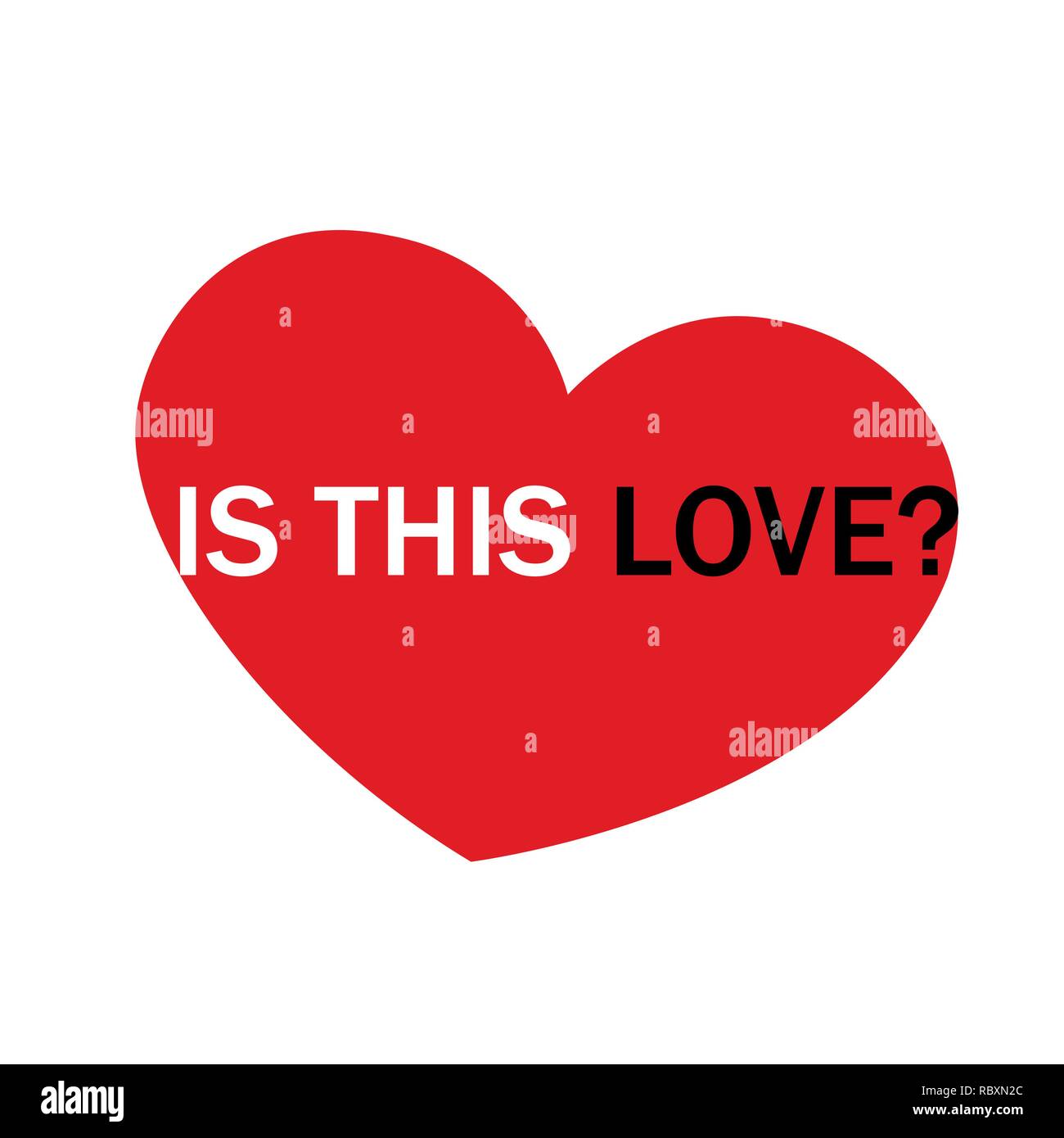 Rotes Herz mit Lis diese Liebe Text auf weißem Hintergrund Vector Illustration Stock Vektor