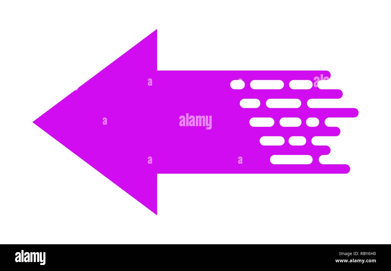 Linearer Pfeil in flacher Ausführung. Vector Illustration. Lila Pfeil auf weißem Hintergrund Stock Vektor