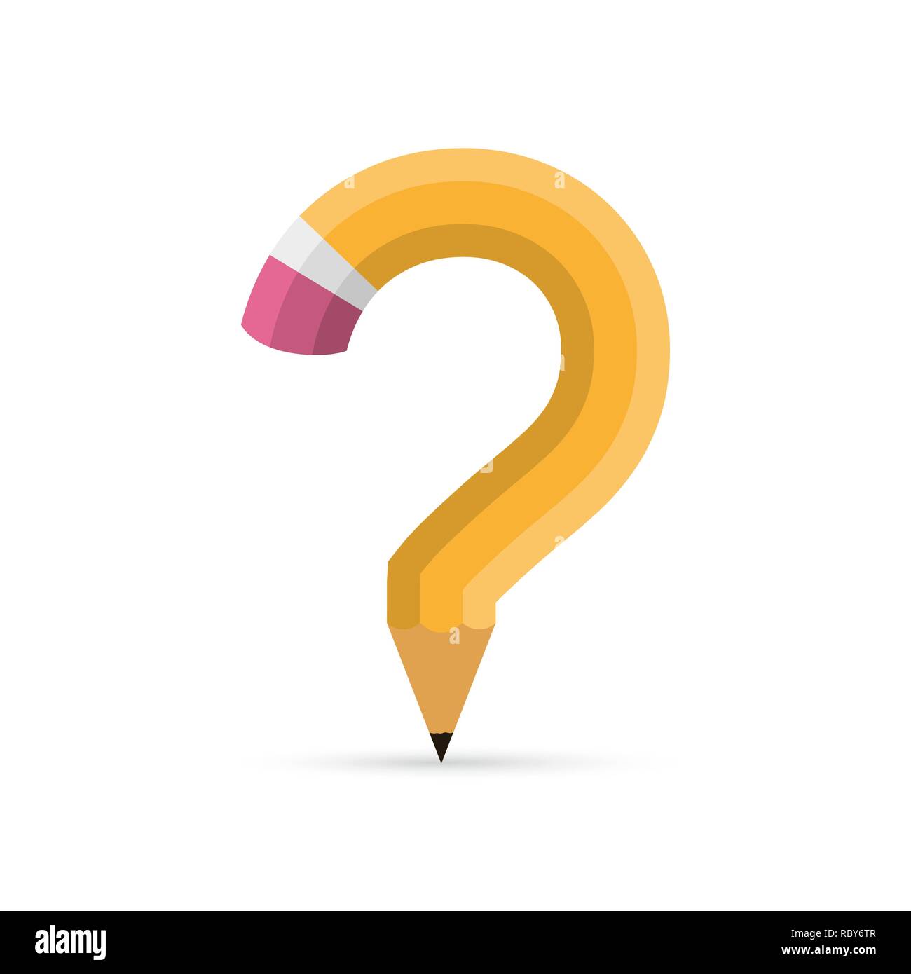 Bleistift Fragezeichen isoliert. Vector Illustration. Frage Symbol aus Bleistift. Bildung Konzept Stock Vektor