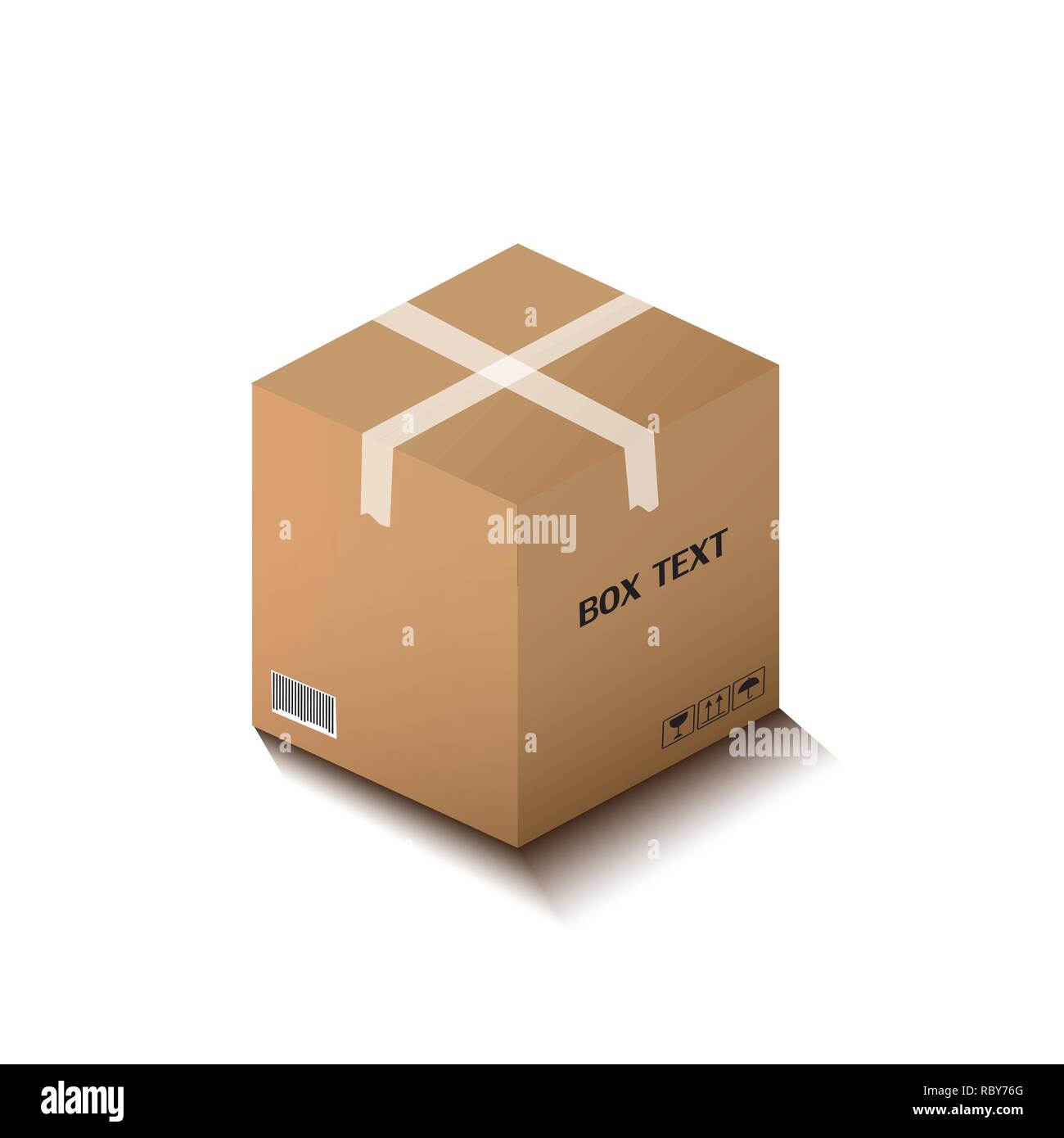 Corton, Verpackung, Post Box auf weißem Hintergrund, Vector Illustration Stock Vektor