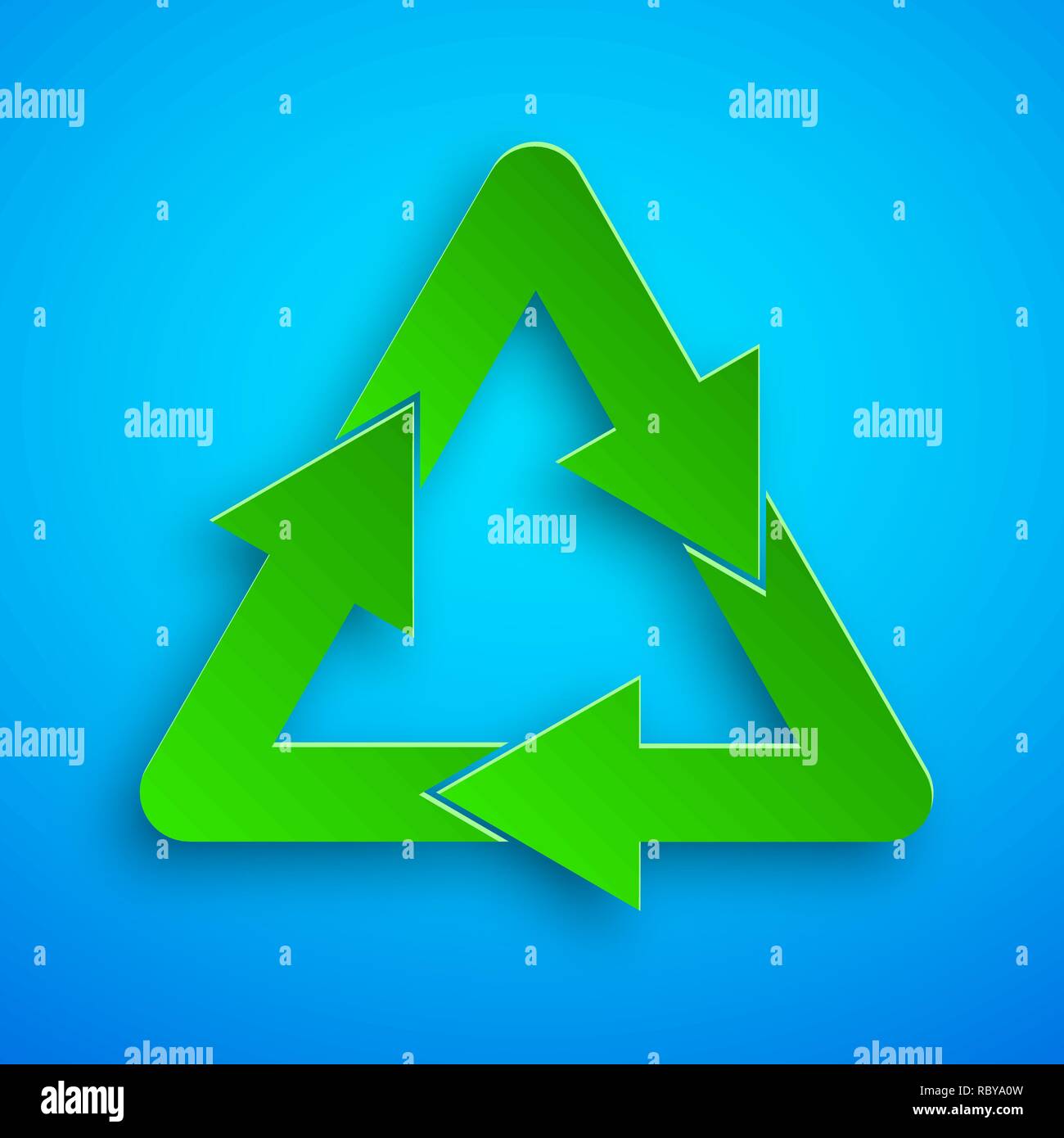 Paper Art des grünen Papierkorb eco Symbol mit Schatten. Vector Illustration. Papierkorb Symbol ist aus Papier geschnitten. Stock Vektor