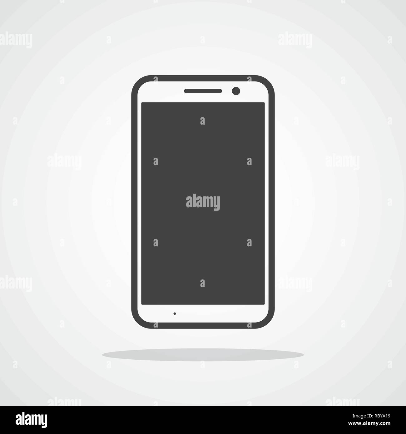 Grau smart phone Symbol in flacher Ausführung. Vector Illustration. Handy Symbol, auf hellen Hintergrund isoliert. Stock Vektor