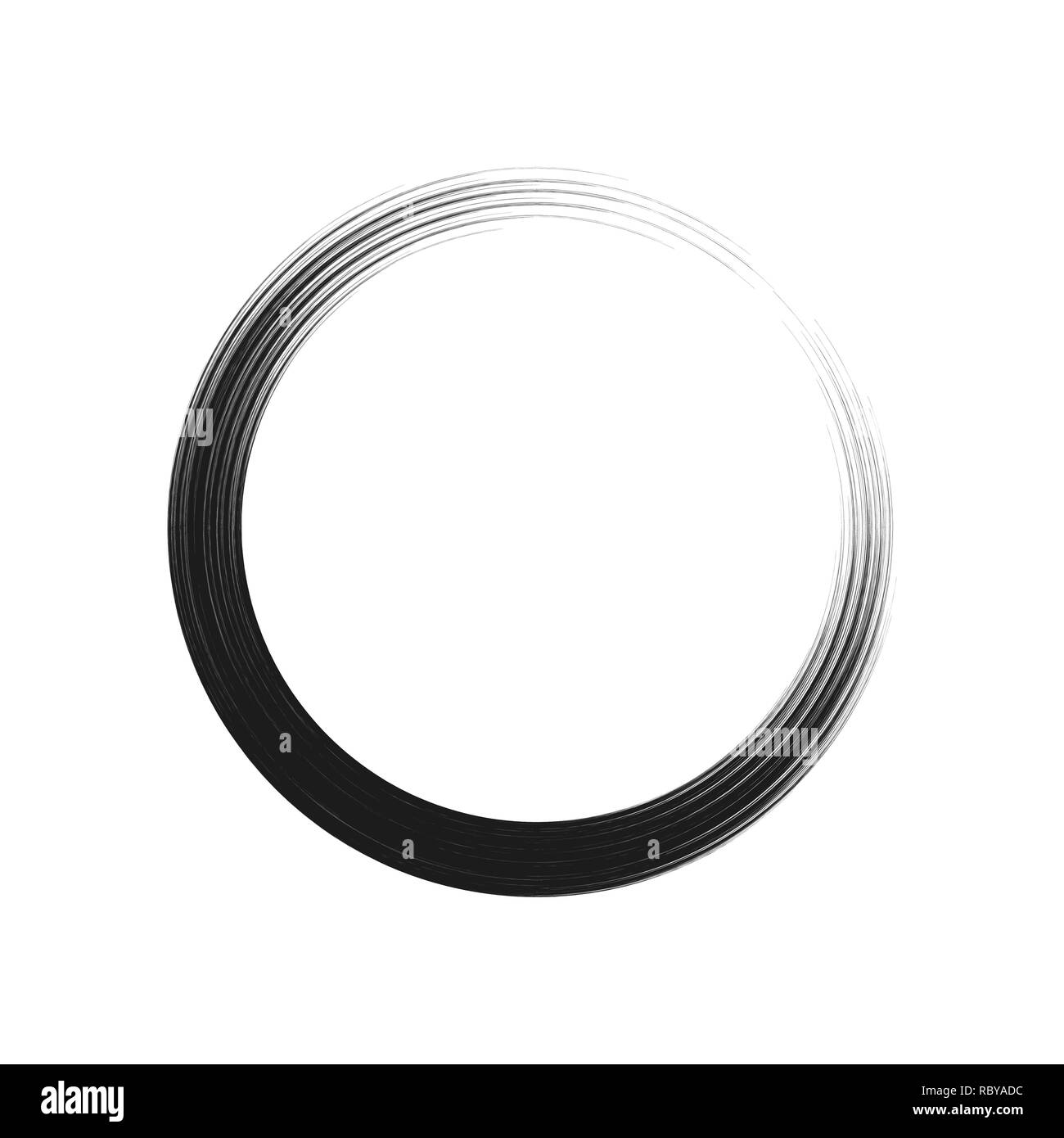 Schwarze Zeichnung des Kreises in den doodle Cartoon Stil. Vector Illustration. Hand gezeichnet runden Rahmen, isoliert. Stock Vektor