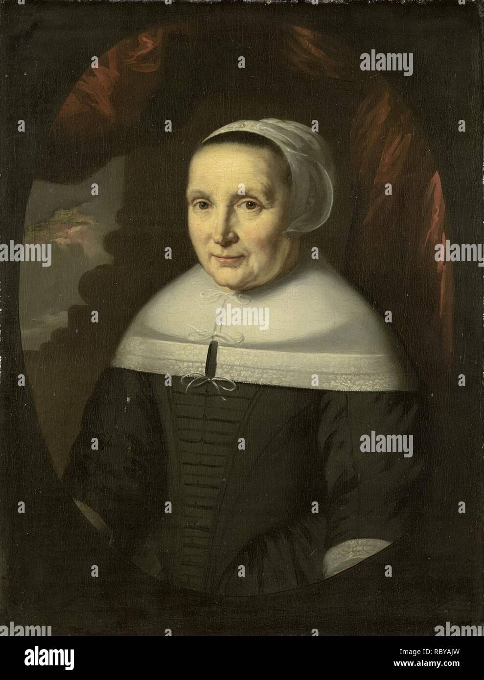 Scannen/opname 2003 Aeltje Denijs (geb 1598-99). Echtgenote van Hendrick Bastian, moeder van Dionijs Wijnands Rijksmuseum SK-A-703. Stockfoto