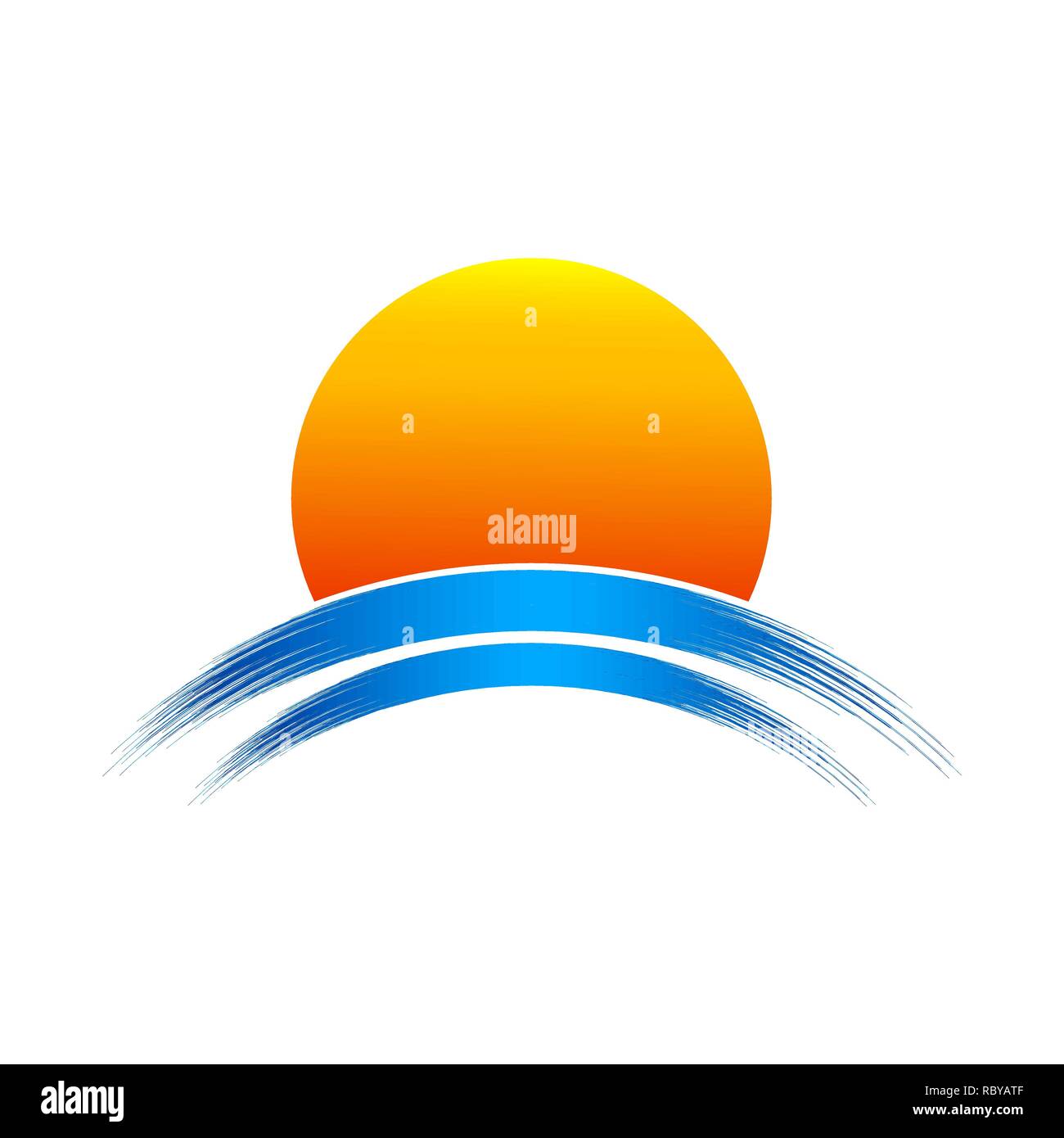 Abstrakte gelbe Sonne Symbol. Vector Illustration. Symbol der Sonne, auf weißem Hintergrund Stock Vektor