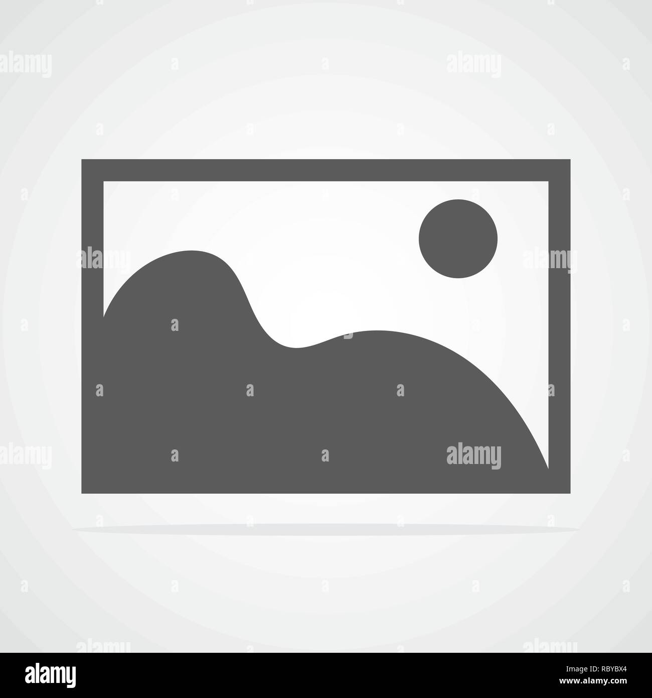 Symbol "Foto". Vector Illustration. Graues Symbol Bild isoliert Stock Vektor