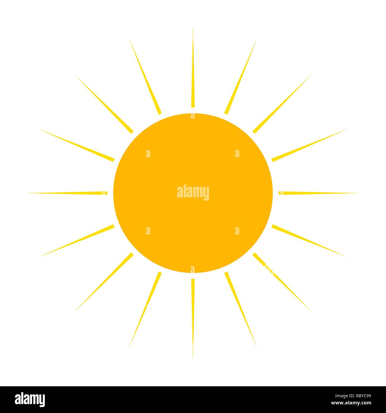 Gelbe Sonne Symbol In Flacher Ausfuhrung Vector Illustration Symbol Der Sonne Auf Weissem Hintergrund Stock Vektorgrafik Alamy