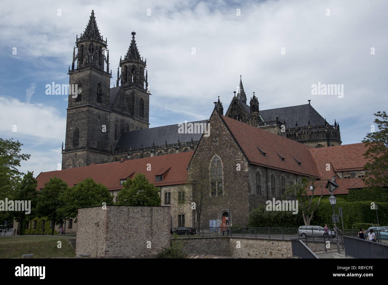 Der Magdeburger Dom wurde ab 1207 auf den Ruinen einer älteren Kirchen in 937 vom deutschen Kaiser Otto I. gegründete dem Großen erbaut. Stockfoto