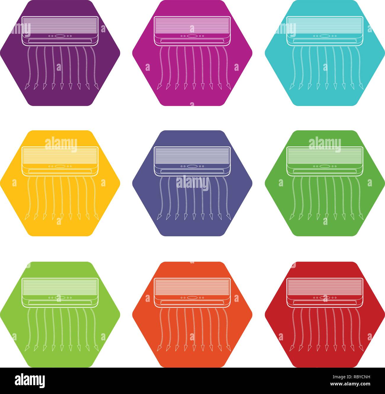 Conditioner Icons Set9 Vektor Stock Vektor