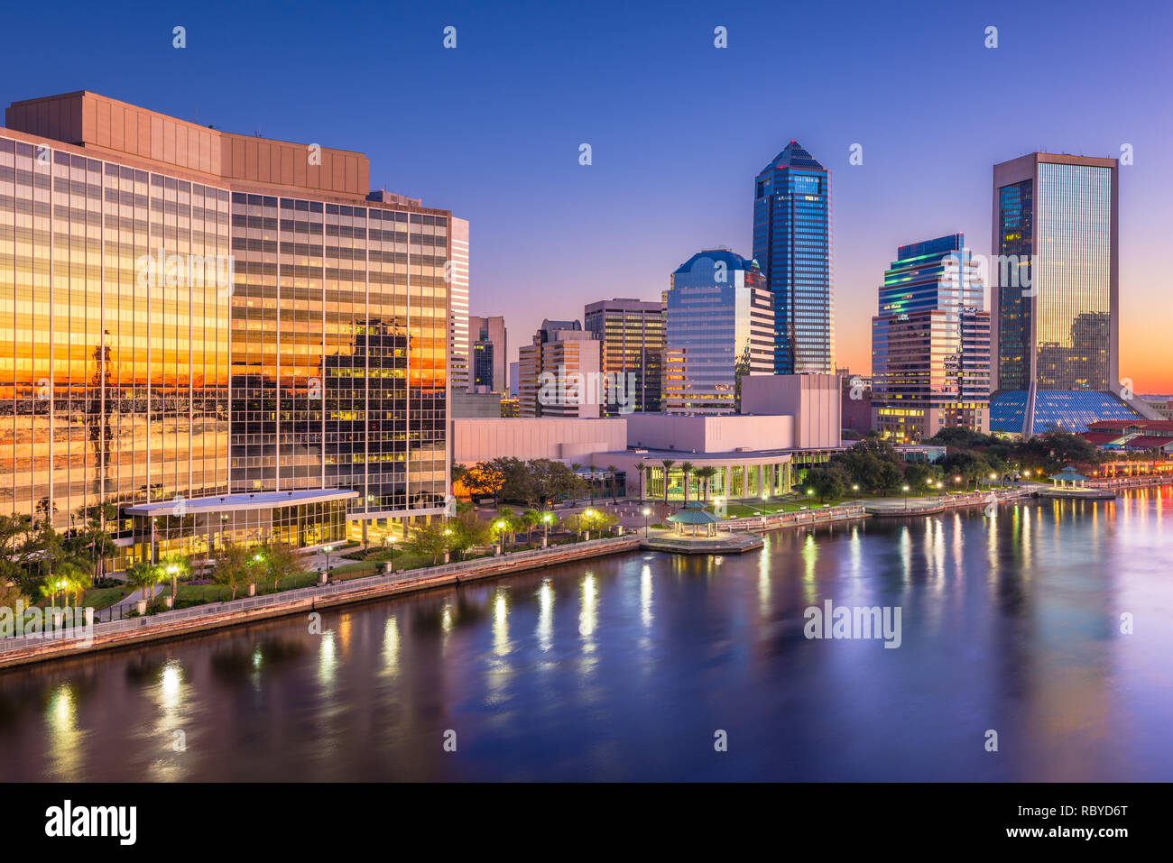 Die Innenstadt von Skyline von Jacksonville, Florida, USA. Stockfoto