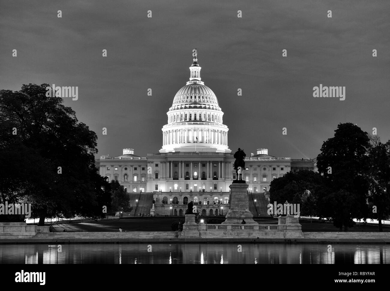 United States Capitol Building bei Nacht, Washington, DC Stockfoto